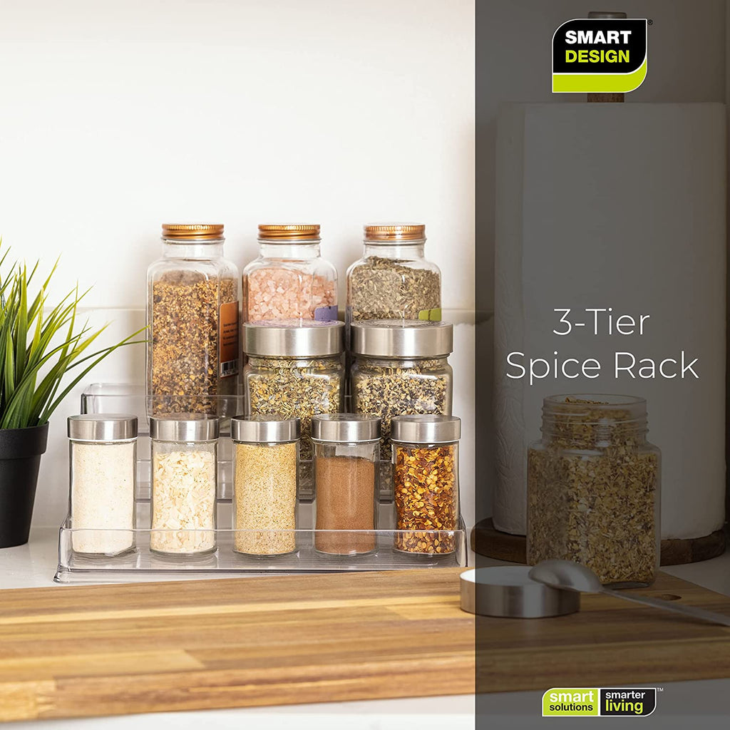 3-Tier Plastic Spice Rack - Clear